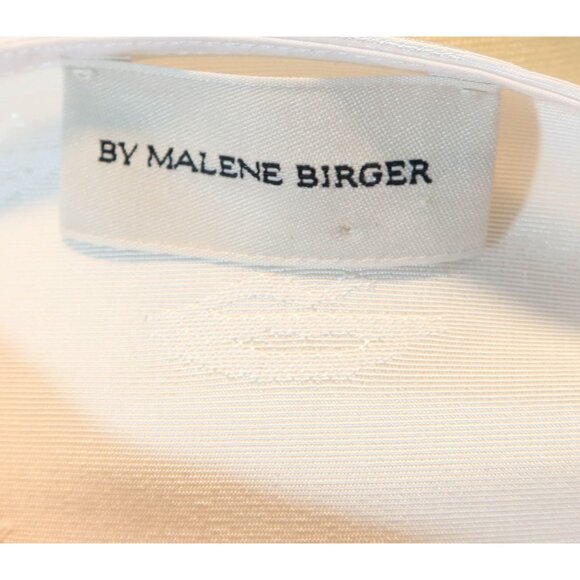 BY MALENE BIRGER White Jacquard Cuffed Kimono Sleeve Tie Hem Top Size 40 EU L US - Picture 7 of 8